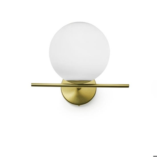 Jugen miloox applique da interno oro sfera vetro bianco