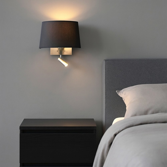 Applique lampada a parete per camera da letto moderna due luci con interruttore