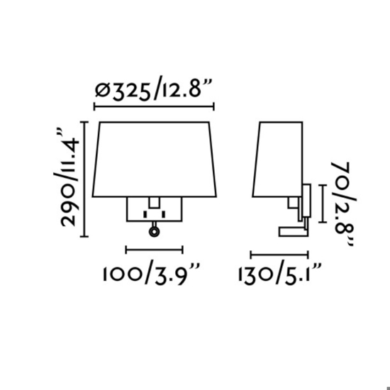 Applique lampada a parete per camera da letto moderna due luci con interruttore
