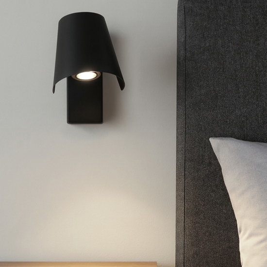 Applique per comodino camera da letto nero orientabile da lettura