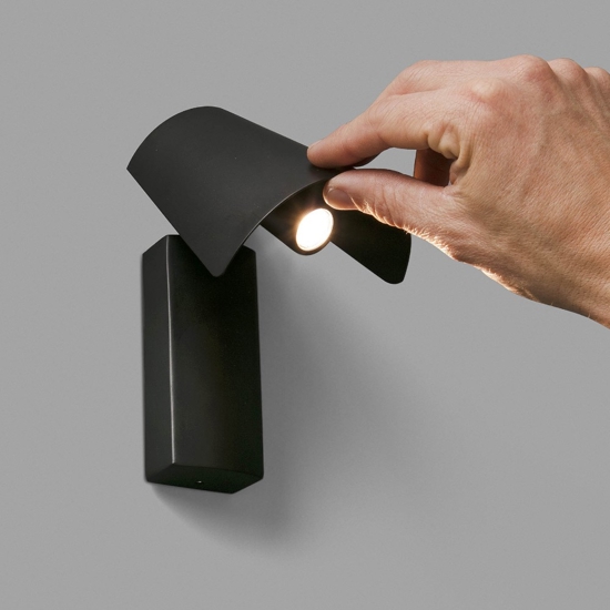 Applique per comodino camera da letto nero orientabile da lettura