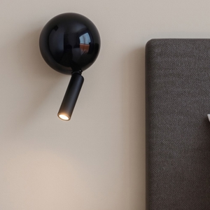Applique comodino per camera da letto nero orientabile moderna