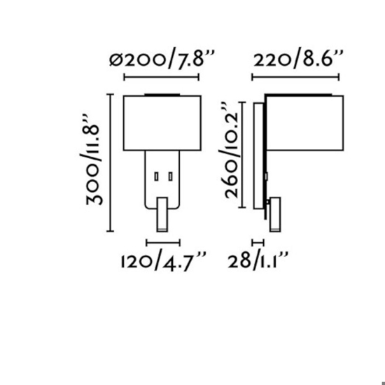 Applique da parete per comodino camera da letto bianco doppia luce