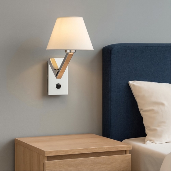 Applique cromato per comodino camera da letto moderna hotel