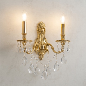 Gioconda ap2  ideal lux applique cristalli oro antico due bracci