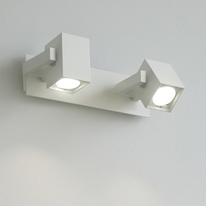 Ideal lux mouse ap2 bianco applique faretti squadrati orientabili gu10