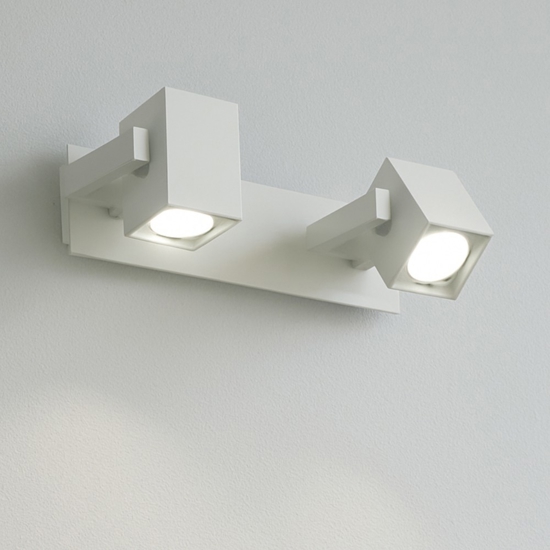 Ideal lux mouse ap2 bianco applique faretti squadrati orientabili gu10