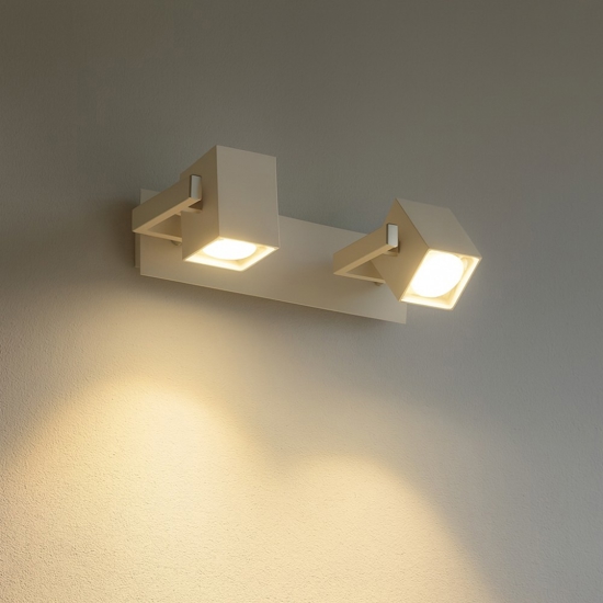 Ideal lux mouse ap2 bianco applique faretti squadrati orientabili gu10