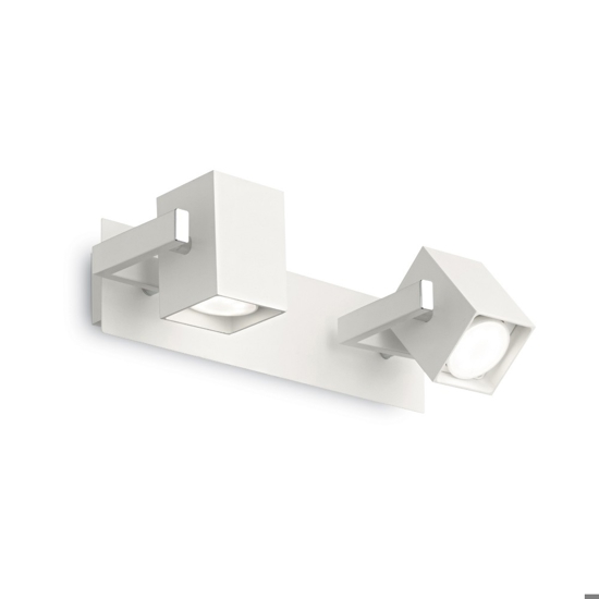 Ideal lux mouse ap2 bianco applique faretti squadrati orientabili gu10