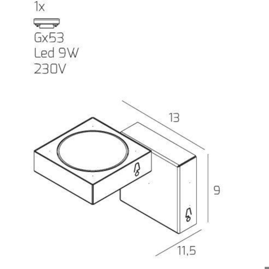 Toplight up applique lampada da parete marrone moderna