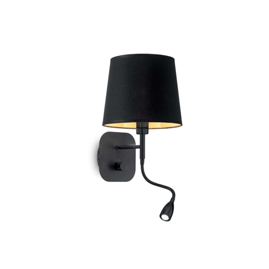 Nordik ap2 applique nera per camera da letto ideal lux