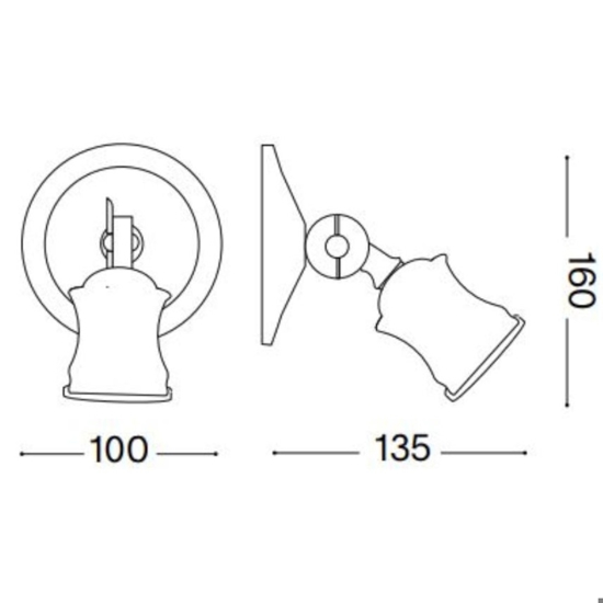 Barber ap1 ideal lux applique snodato brunito gu10 3000k Barber ap1 ideal lux applique snodato brunito gu10 3000k