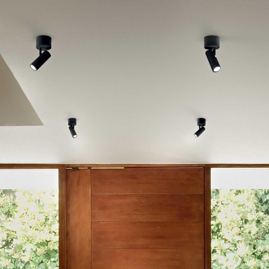 Play pl ideal lux applique orientabile led 7w 3000k cilindro nero