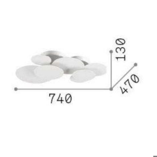 Ideal lux cloud pl d74 grande plafoniera moderna design led 46w 3000k