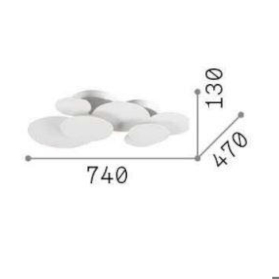 Ideal lux cloud pl d74 grande applique moderna design led 46w 3000k