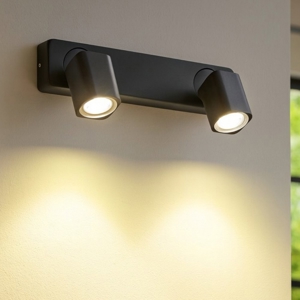 Rudy ap2 square ideal lux applique due luci orientabili nere gu10 led 3000k