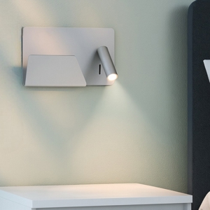 Applique sinistro bianco mensola camera da letto orientabile presa usb