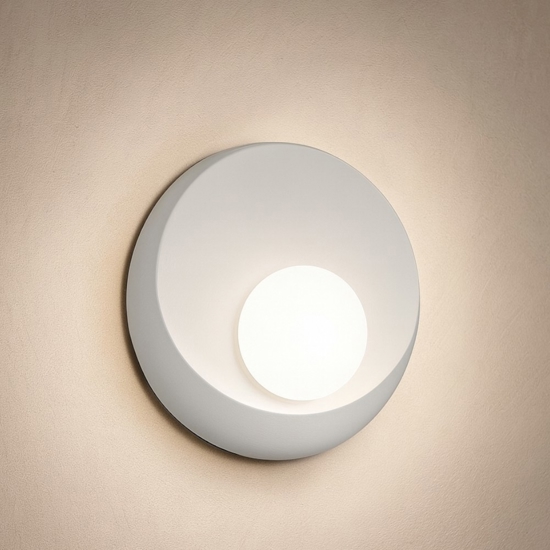 Applique di gesso bianca moderna design sforzin pitane diffusore in vetro