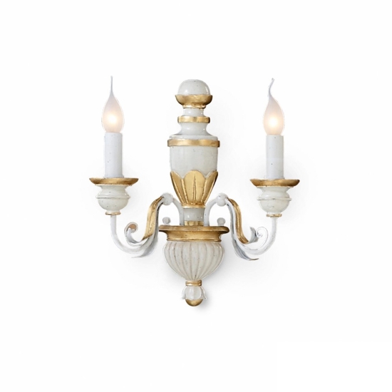 Firenze ap2 ideal lux applique bianco antico foglia oro 2 luci