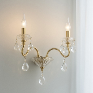 Negresco ap2 ideal lux applique cristallo oro due bracci