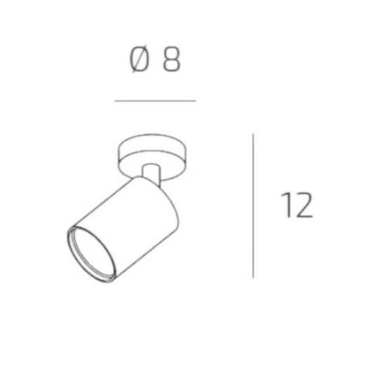 Applique da parete con spot orientabile cilindro bianco toplight