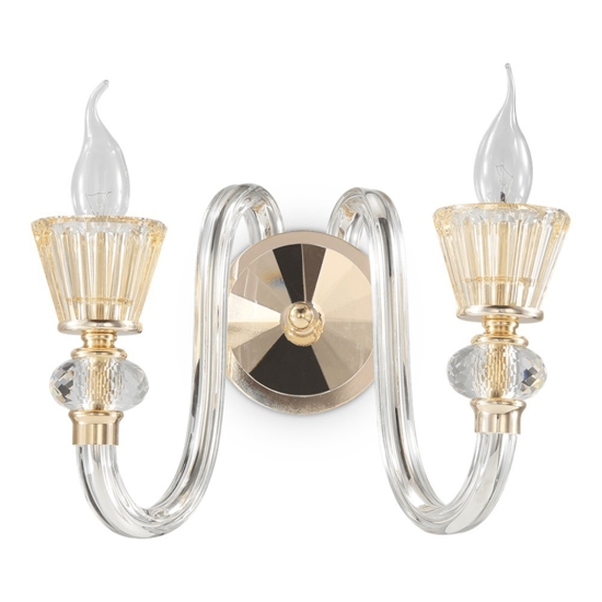 Strauss ap2 applique in cristallo trasparente ambra e oro ideal lux Strauss ap2 applique in cristallo trasparente ambra e oro ideal lux