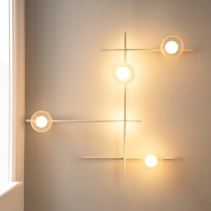 Miloox mikado cipria applique da parete moderna braccio orientabile