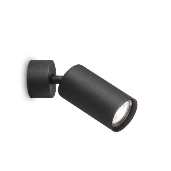 Ideal lux dynamite pl1 applique da parete nero spot orientabile