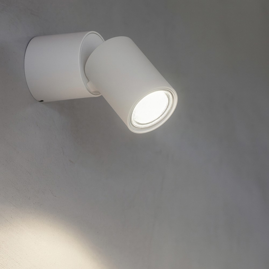 Toby pl1 ideal lux applique cilindro bianco orientabile