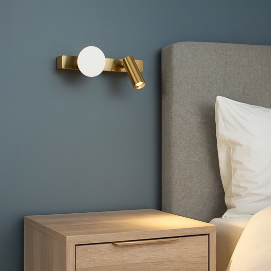 Ideal lux ping pong ap applique ottone da comodino camera da letto led