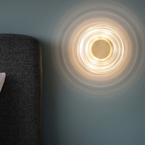 Applique oro disco design per comodino camera da letto