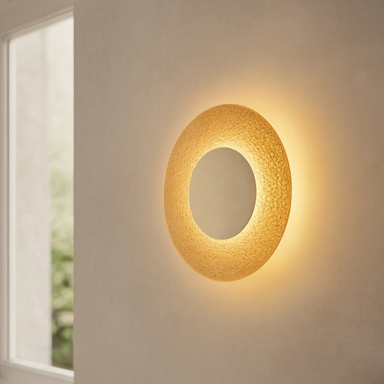 Applique rotonda ondaluce ap candy vetro ambra moderna led 6w 3000k