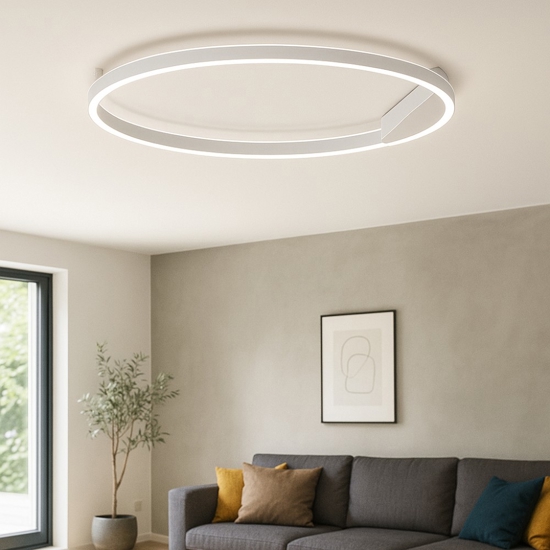 Ondaluce pl minus silver 81cm plafoniera led 55w 3000k 4000k tonda moderna