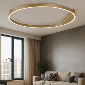 Ondaluce minus pc oro 60 cm plafoniera led 48w 3000k 4000k tonda moderna