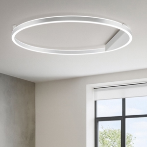 Ondaluce pl minus pc silver plafoniera 60 cm led 48w 3000k 4000k rotonda moderna