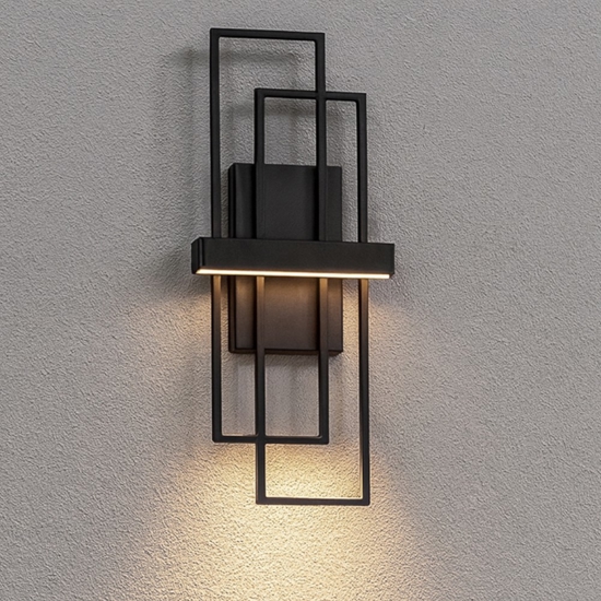 Applique da parete moderna led 3200k rettangolare nera