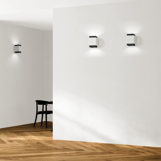 Applique di gesso syme sforzin quadrato moderna bianco nero