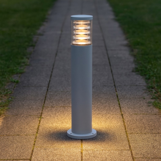 Tronco pt1 h60 lampioncino paletto grigio da giardino ip65 ideal lux