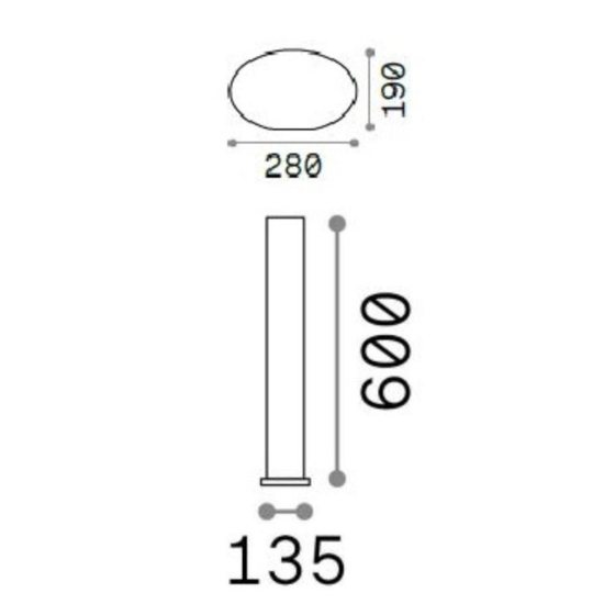 Ideal lux clio mpt1 lampione da giardino grigio ip44 h60cm Ideal lux clio mpt1 lampione da giardino grigio ip44 h60cm