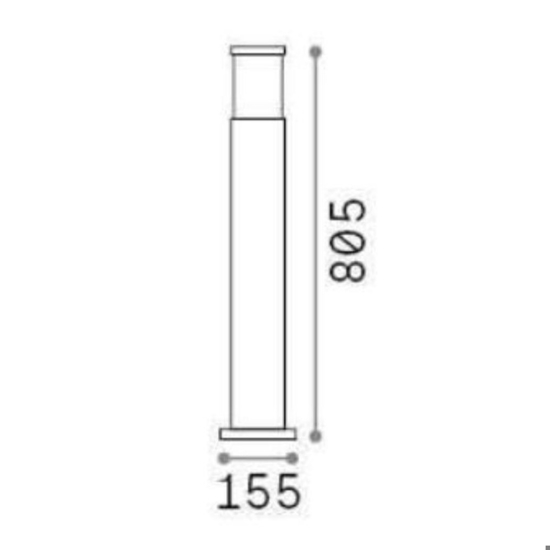 Lampione da esterno giardino torre pt1 h80 grigio ideal lux ip65 Lampione da esterno giardino torre pt1 h80 grigio ideal lux ip65