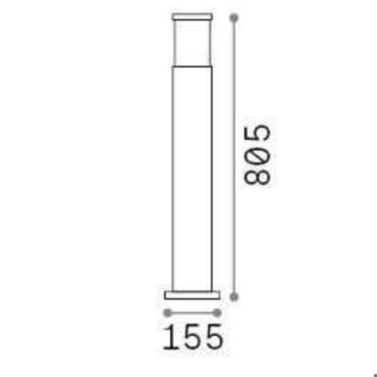 Torre pt1 h80 ideal lux lampione da esterno h80 antracite ip44