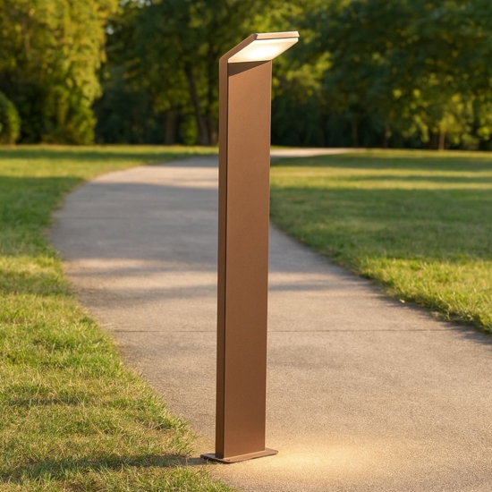 Style pt h100 ideal lux paletto da giardino marrone led 4000k