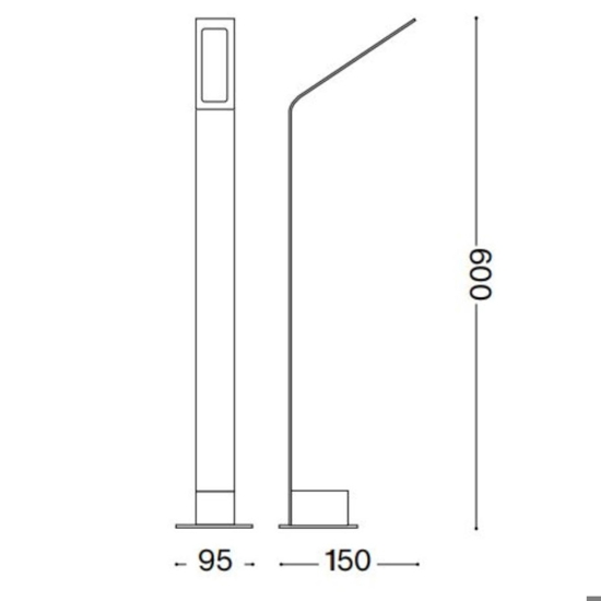 Style pt h100 ideal lux paletto da giardino marrone led 4000k