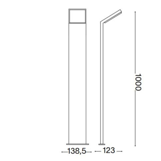 Ideal lux style pt h100 4000k lampione da giardino led ip54 bianco