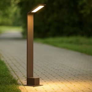 Ideal lux agos pt h60 3000k lampione da esterno giardino marrone led 3000k ip54