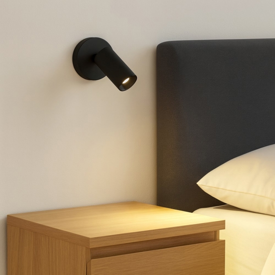 Applique nero linea light bart w switch led 5w 3000k orientabile Applique nero linea light bart w switch led 5w 3000k orientabile