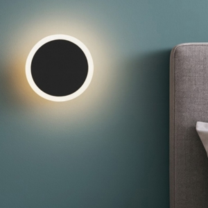 Eglo talamello applique camera da letto rotonda nera led 12w 3000k