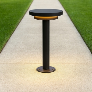 Lampioncino per esterni nero disco led 12w 3000k