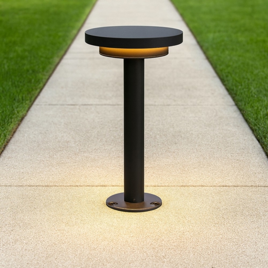 Lampioncino per esterni nero disco led 12w 3000k Lampioncino per esterni nero disco led 12w 3000k