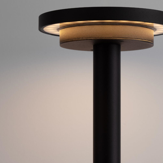 Lampioncino per esterni nero disco led 12w 3000k Lampioncino per esterni nero disco led 12w 3000k